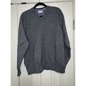 Lacoste Men's Charcoal V-Neck Sweater 3XL